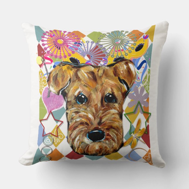 AIREDALE TERRIERS THROW PILLOW (Front)