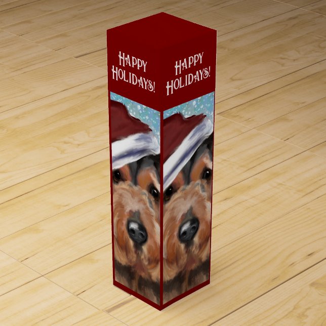 AIREDALE TERRIERS WINE BOX (Front)