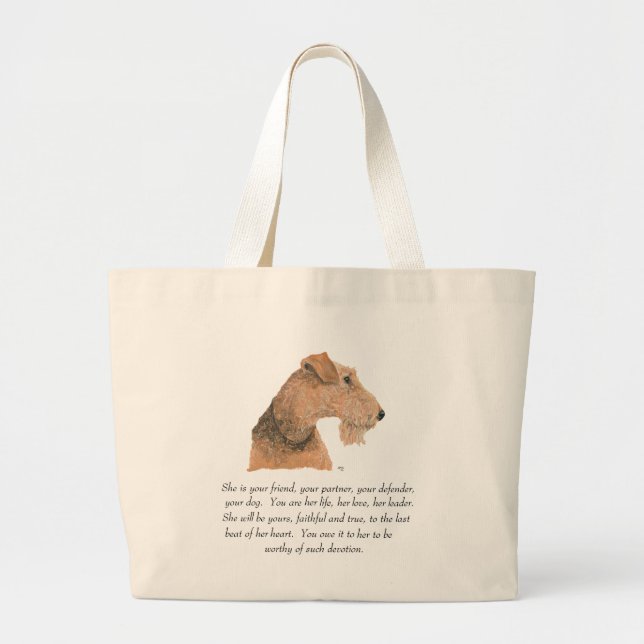 Airedale, Welsh, Lakeland Terrier Keepsake Large Tote Bag (Front)