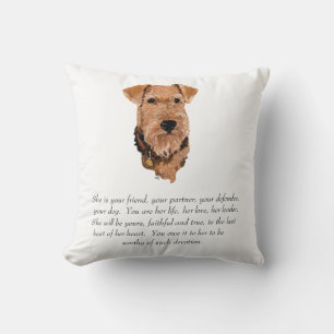 Airedale, Welsh, Lakeland Terrier Keepsake Throw Pillow