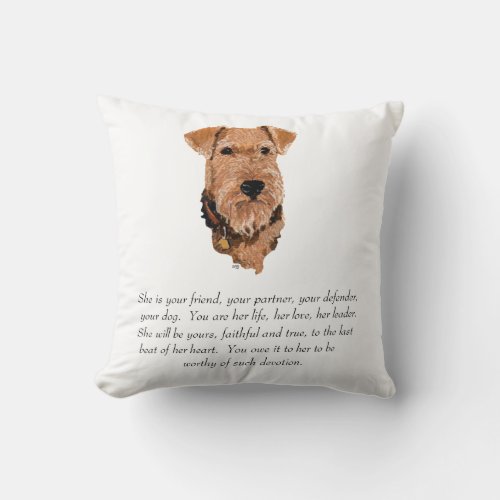 Airedale Welsh Lakeland Terrier Keepsake Throw Pillow