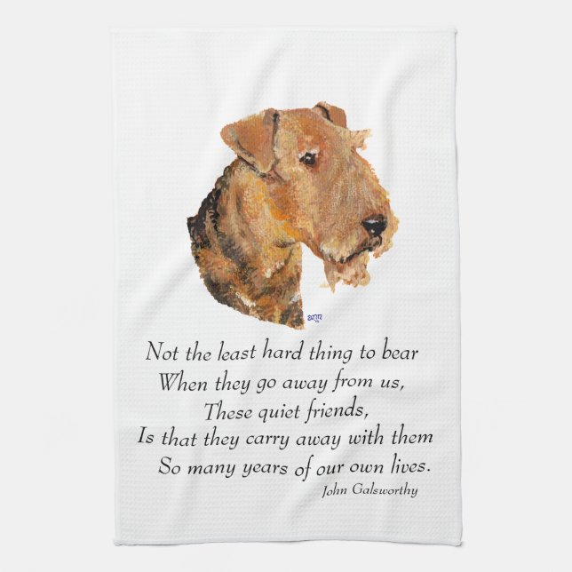Airedale, Welsh, Lakeland Terrier Keepsake Towel (Vertical)