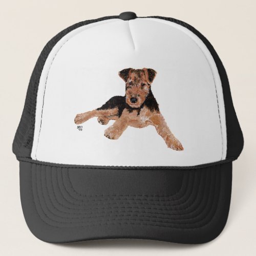 Airedale  Welsh Terrier Puppy Trucker Hat