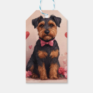 Airedale with Roses - Valentine's Day Gift Tags