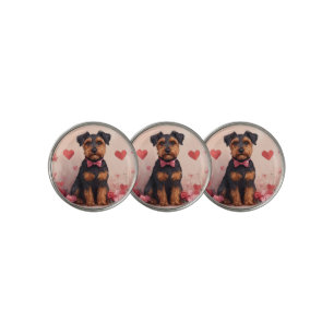 Airedale with Roses - Valentine's Day Golf Ball Marker