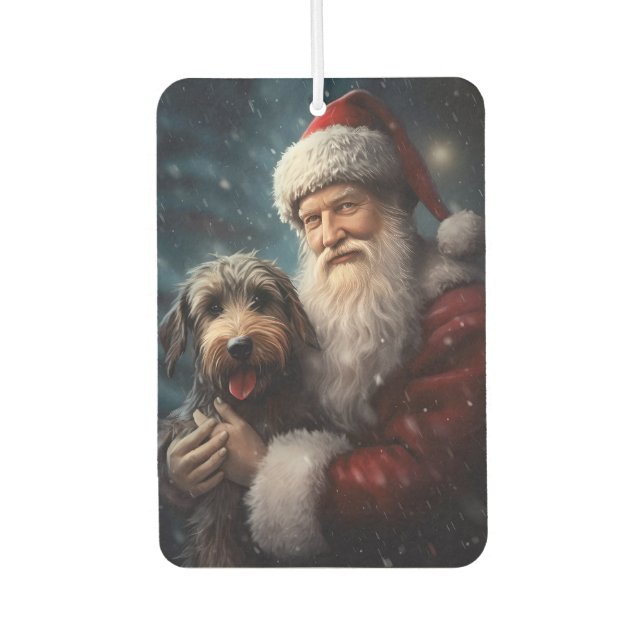 Airedale with Santa Claus Festive Christmas  Air Freshener (Front)
