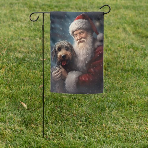 Airedale with Santa Claus Festive Christmas  Garden Flag