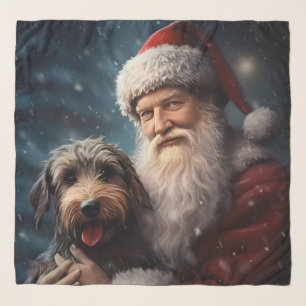 Airedale with Santa Claus Festive Christmas  Scarf