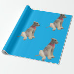 Airedale Wrapping Paper Blue<br><div class="desc">Blue background,  airedale foreground. Happy wrapping!</div>