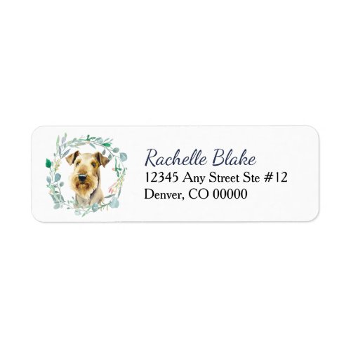 Airedale Wreath Return Address Label