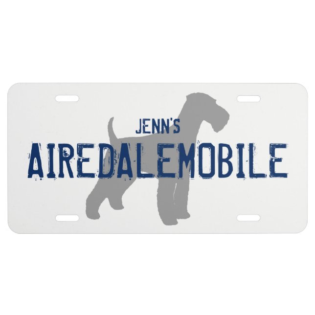AIREDALEMOBILE Airedale Terrier Silhouette License Plate (Front)
