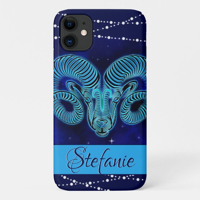 Aires in Dark Blue Case-Mate iPhone Case (Back)