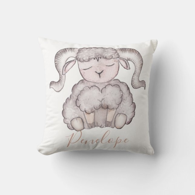 Aires Ram Monogram Lumbar Pillow (Front)