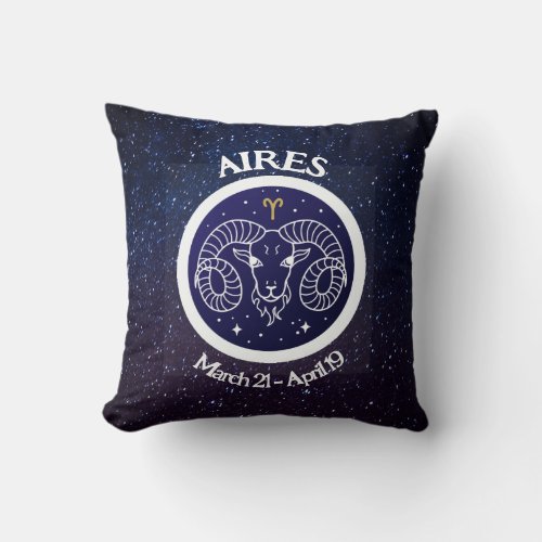 Aires Zodiac Design Throw Pillow