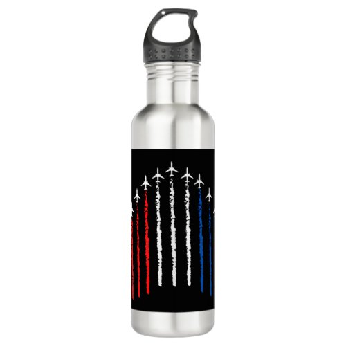 Airforce Flyover  4th Of July Stainless Steel Water Bottle