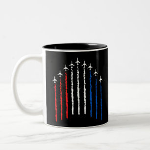 Airforce Flyover  4th Of July Two-Tone Coffee Mug