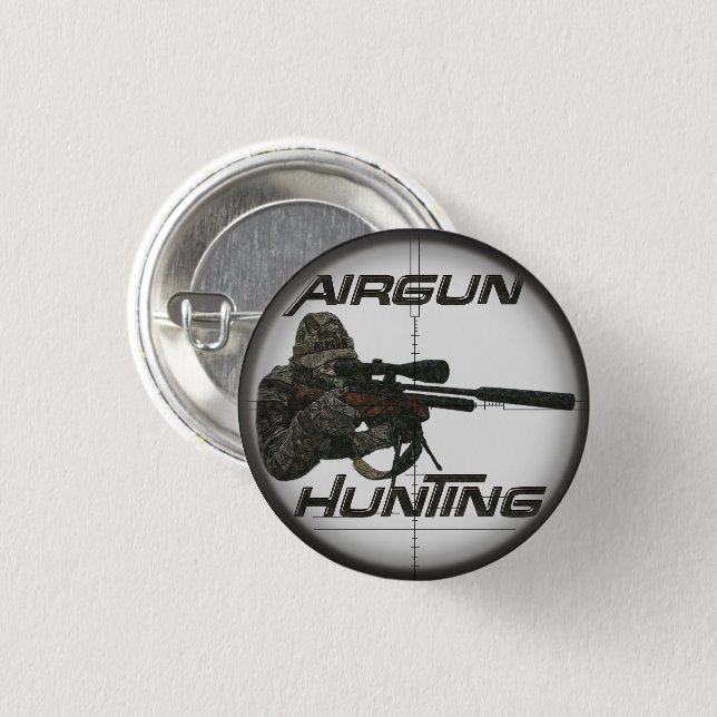 Airgun hunting logo hat keychain button (Front & Back)