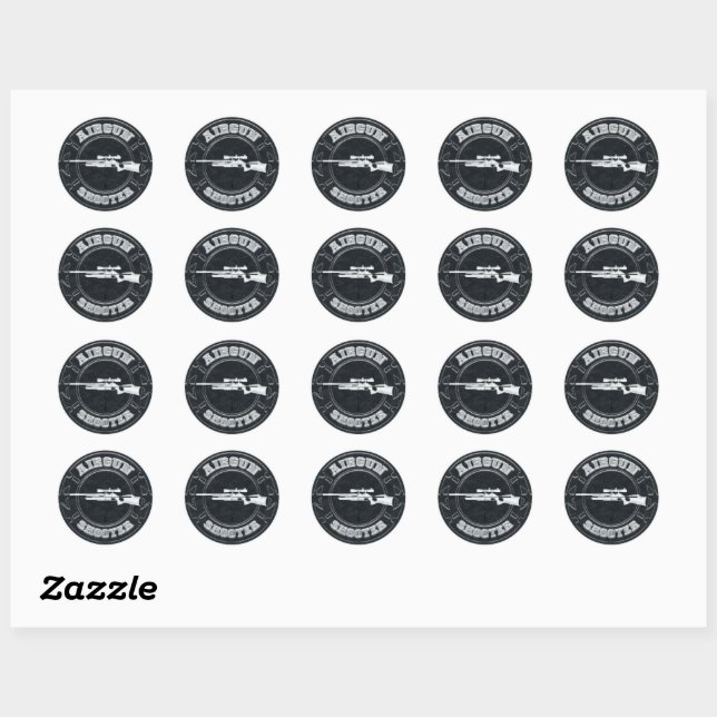 Airgun shooter    classic round sticker (Sheet)