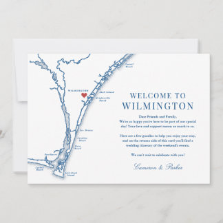 Airlie Gardens Wedding Welcome to Wilmington Thank You Card