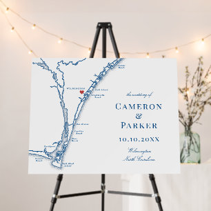 Airlie Gardens Wedding Wilmington Map Welcome Sign