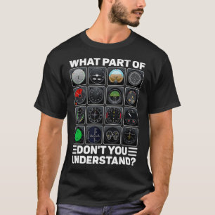 Airline Aircraft Airplane Pilot Tools Instruments T-Shirt