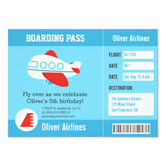 Boarding Pass Birthday Party Invitations 8