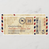 Airline Boarding Pass Ticket Wedding Invitation (Front/Back)