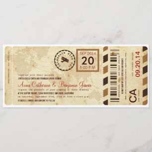 Airline Boarding Pass Ticket Wedding Invitation