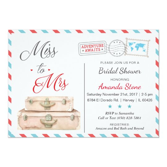 airline bridal shower invitations