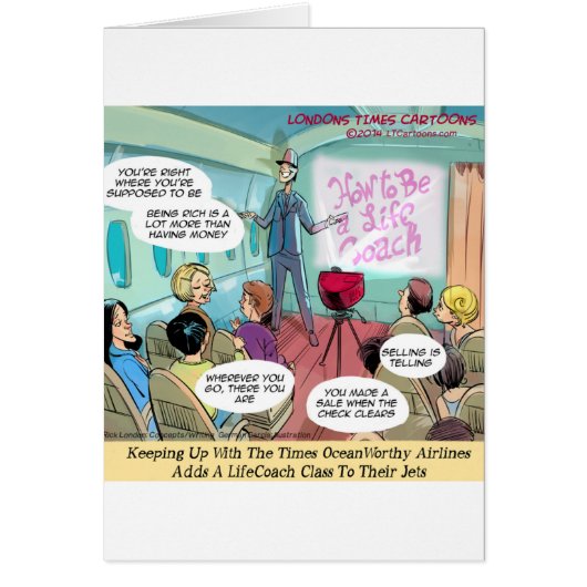 Airline LifeCoach Class Funny Cards (Front)