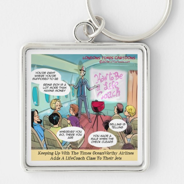 Airline LifeCoach Class Funny Keychain (Front)