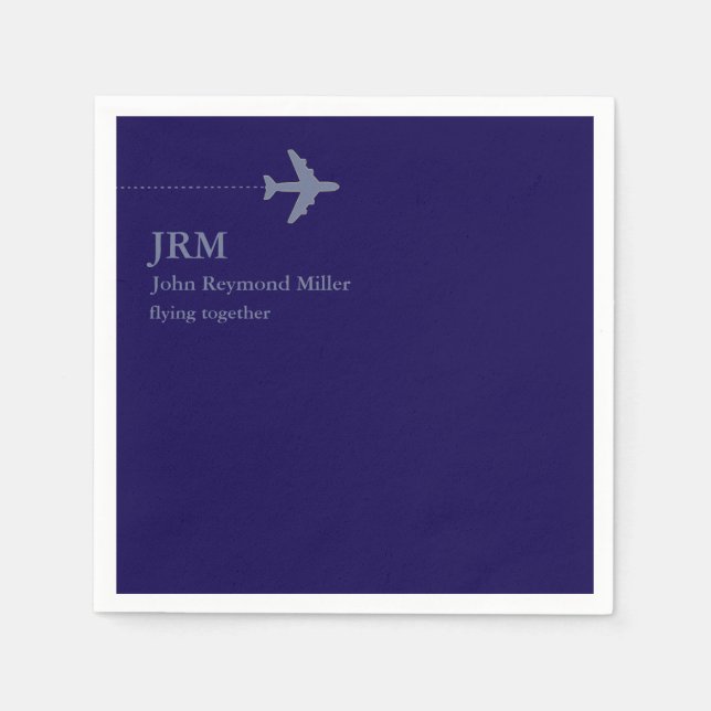 Airline Pilot Aero dark blue Napkins (Front)
