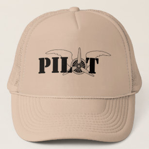 Airline Pilot Aircraft Engine and Wings Graphic Trucker Hat