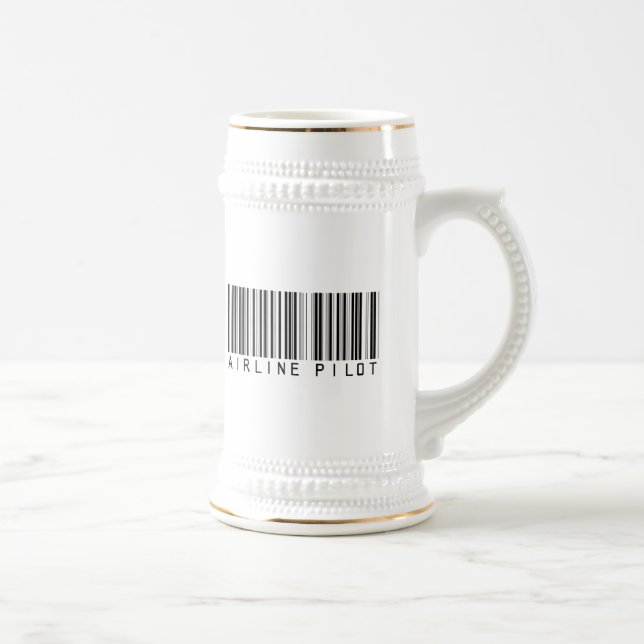 Airline Pilot Bar Code Beer Stein (Right)