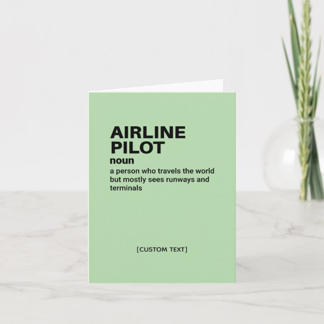 Airline Pilot Card – Funny Aviation Definition (Front)