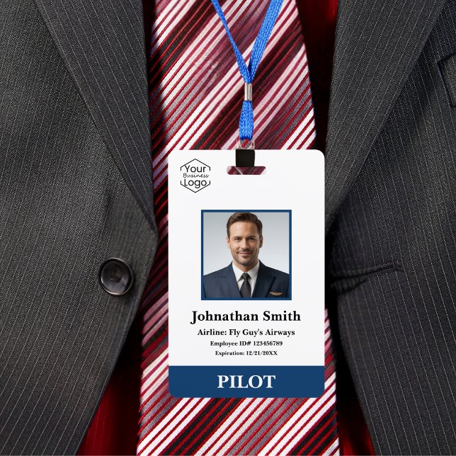 Airline Pilot Company Photo Security ID Logo Badge (Creator Uploaded)