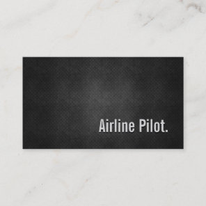 Airline Pilot Cool Black Metal Simplicity Business Card