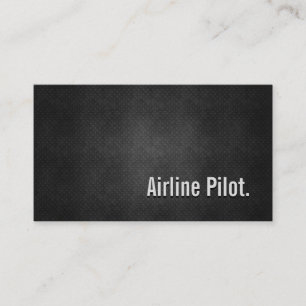 Airline Pilot Cool Black Metal Simplicity Business Card