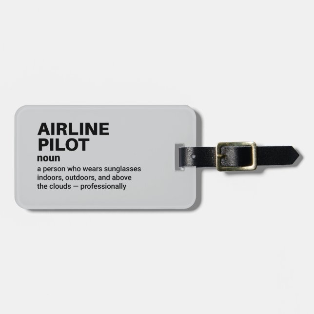 Airline Pilot Definition Travel Tag (Front Horizontal)