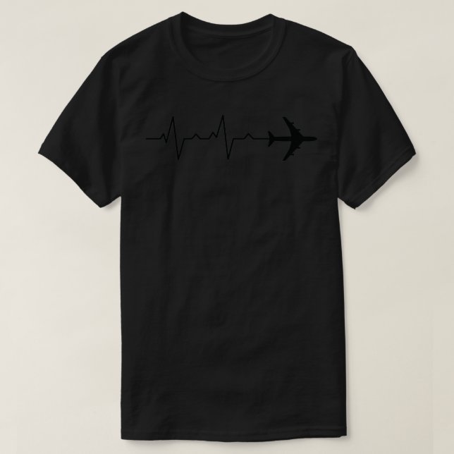 Airline Pilot Heartbeat 2 T-Shirt (Design Front)