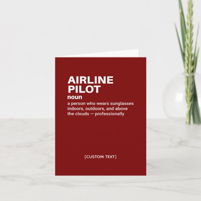 Airline Pilot Humor Definition Card (Front)