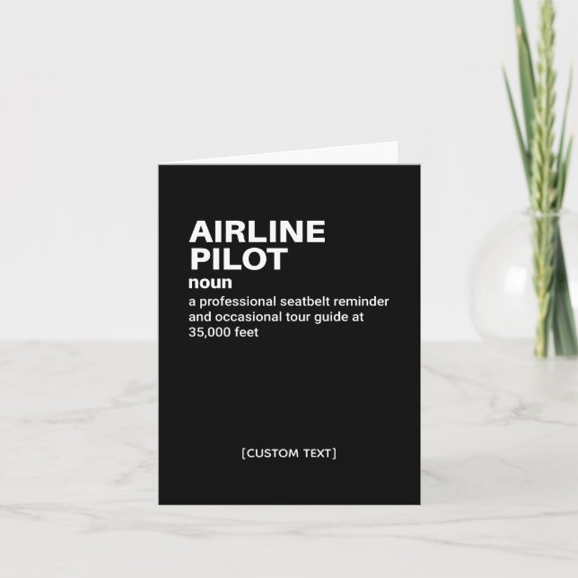 Airline Pilot Humor Greeting Card (Front)