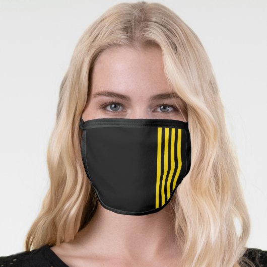 Airline Pilot Stripes Bars Face Mask (Worn Her)