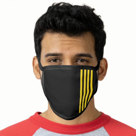 Airline Pilot Stripes Bars Face Mask (Worn Him)