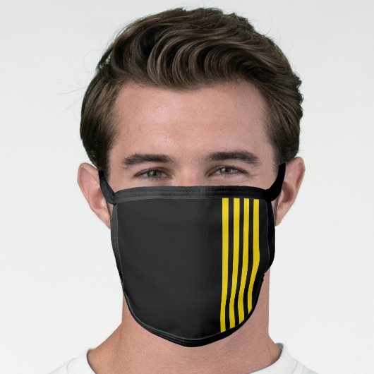 Airline Pilot Stripes Bars Face Mask (Worn Him)