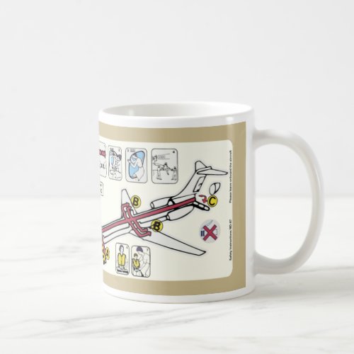 Airline Tan Emergency Safety Card Coffee Mug