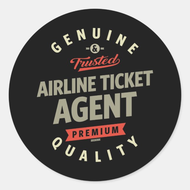 Airline Ticket Agent Classic Round Sticker (Front)