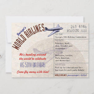 Airline Ticket Party Invite MultiDates - CUSTOM
