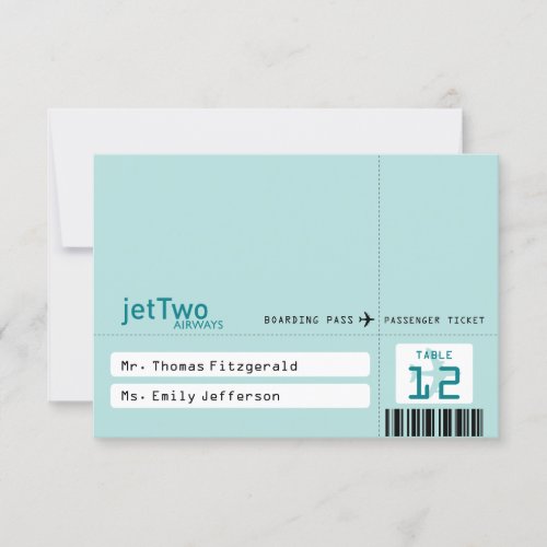 Airline Ticket Tented Seating Card