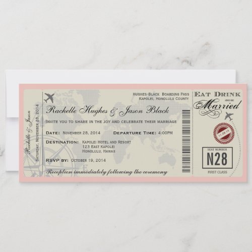 Airline Ticket Wedding Invitation